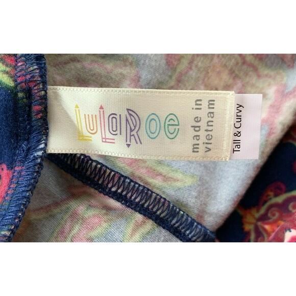 LuLaRoe Womens Leggings TC Tall and Curvy Floral One Size Elastic Waist - Picture 5 of 7